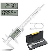 HDLNKAK 6”/150mm Rechargeable Digital Caliper, Inch/MM/Fraction Conversion Caliper Measuring Tool...