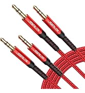 JSAUX 2 Pack AUX Cable, [6ft/1.8m- Copper Shell, Hi-Fi Sound] 3.5mm TRS Auxiliary Audio Cable Nyl...