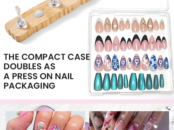 nail stands for Press on nails with 200PCS Double Sides taps And acrylic nail tips