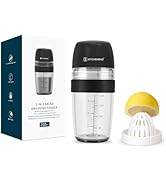 KITCHENDAO 2 in 1 Salad Dressing Shaker Container with Juicer, Pour Spout, LeakprooF, Soft Grip, ...
