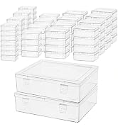 Goodma Small Bead Organizers, 78 Pieces Mixed Sizes Plastic Storage Cases Mini Clear Containers T...