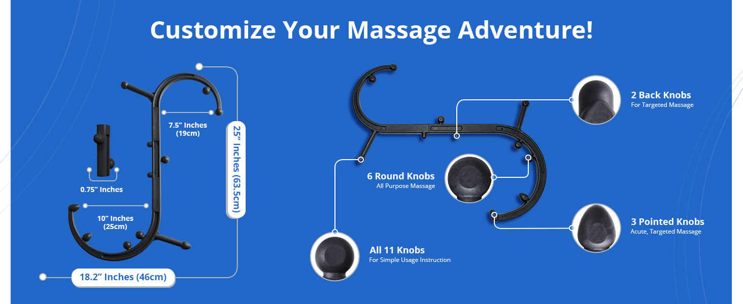 liba back and neck massager, trigger point rocker, massage bar, massage trigger point cane