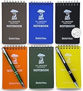 BellaVitas Waterproof Notebook Pocket Notebook Small Spiral Notebooks Pocket Notepad Small Notepa...