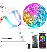 Ledagic Led Lights for Bedroom 20ft 180Leds Music Sync Color Changing Led Strip Lights with 60 Ke...