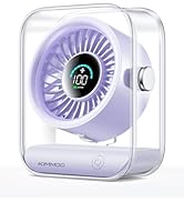 KIMMOO USB Desk Fan, Quiet Table Fan with Turbo Airflow, 100 Speeds, Digital Display, 90° Rotatin...