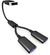 USB Splitter Cable 1 IN 2 OUT 27CM, USB Male to Dual Female Extension Cord, Double USBA Port Hub ...
