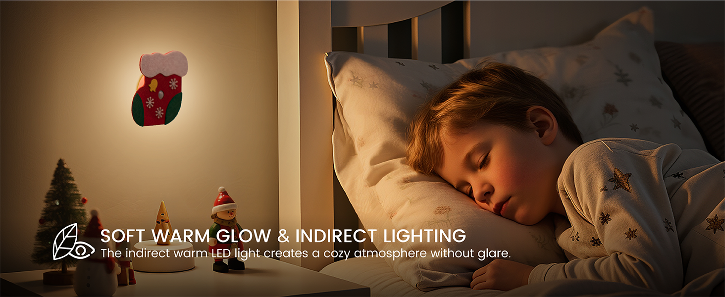Christmas Stocking Motion Sensor Night Light, LED Backlit Motion Sensor Night Light Indoor