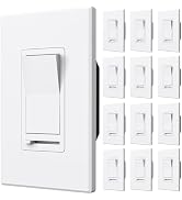 Amico 12 Pack Light Dimmer Switch, No Neutral Wire, Single Pole or 3-Way, for Dimmable LED/CFL (1...