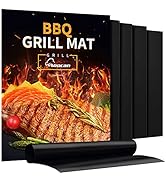 Aoocan Grill Mat - Set of 5 Heavy Duty Grill Mats Non Stick, BBQ Outdoor Grill &amp; Baking Mats - Re...