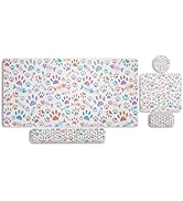 MOSISO Extended Gaming Mouse Pad&amp;Massage Keyboard Wrist Rest&amp;Mousepad&amp;Wrist Rest&amp;Coaster, Ergonom...