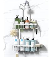 YASONIC Shower Caddy Hanging, Never Rust Shower Organizer Hanging, Aluminum Shower Racks for Insi...