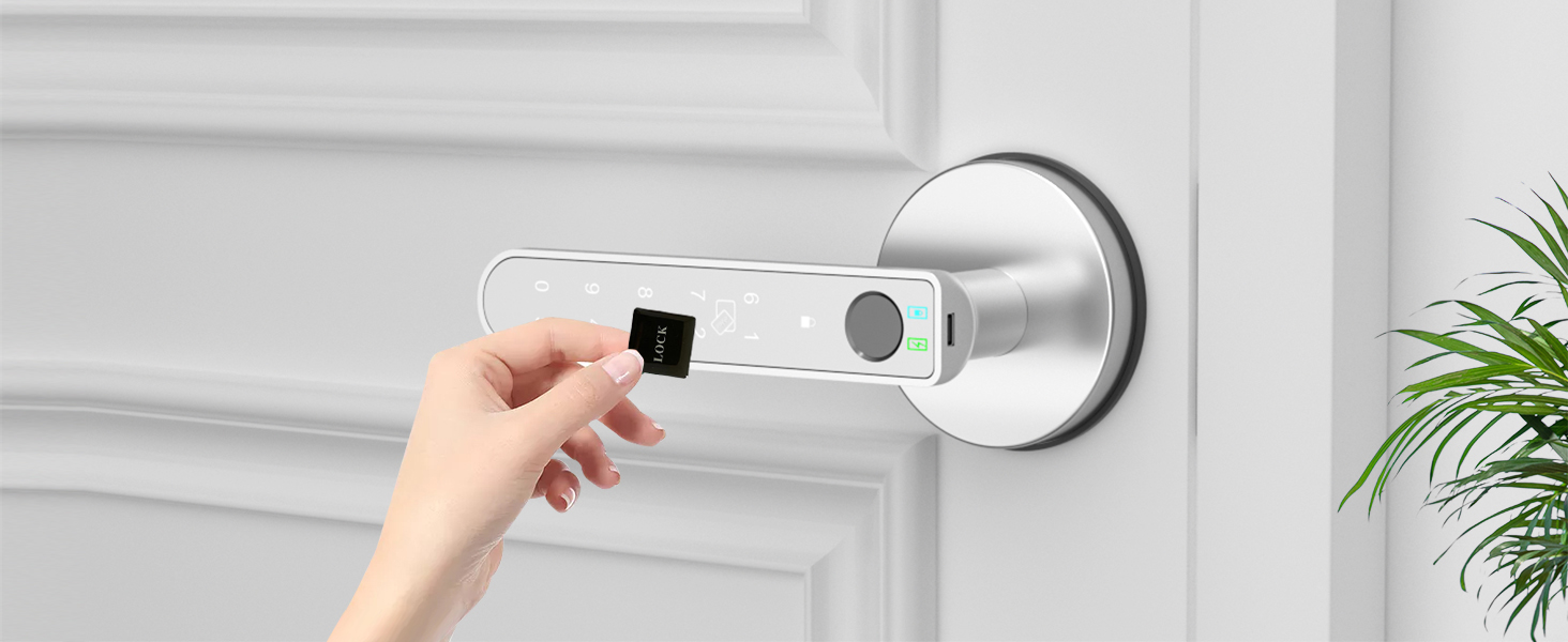 Bedroom Door Lock IC Card Unlock Silver