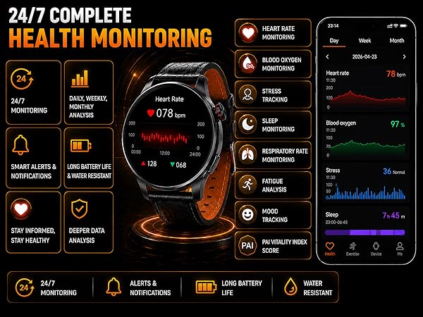 24/7 Health Monitoring Smart watch