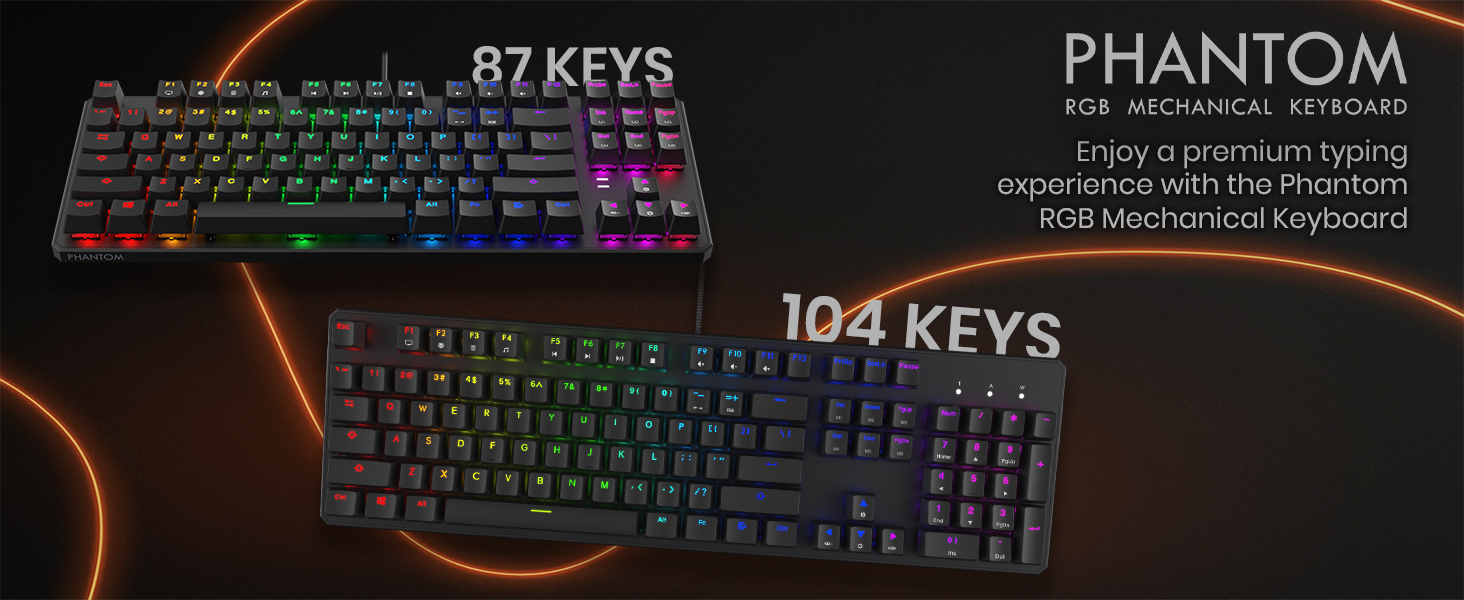 TECWARE Phantom 87 Key RGB Mechanical Gaming Keyboard