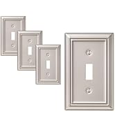DEWENWILS Single Toggle Wall Plates, Satin Nickel Metal Outlet Covers, 4.92