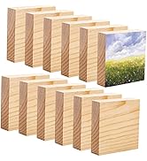 YOUEON 12 Pack Unfinished Wood Blocks for Art and Crafts, 4 X 4 X 1 Inch MDF Wood Board Wood Squa...