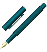 Asvine Dark Green Forest Fountain Pen Extra Fine Nib Classic Design with Converter and Metal Pen ...