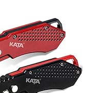 KATA 3-Pack Heavy Duty Box Cutter Folding Utility Knife With Zinc Alloy Body, Quick Change Blades...