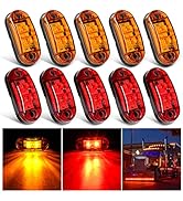 Nilight 2.5Inch Oval Side Marker Light 10PCS 2 Diode LED Trailer Fender Light Clearance Light Wat...