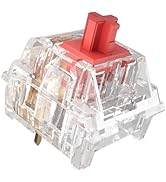 ZhouWang Crystal Red Switch 3 Pin 50gf Pre-Lubricated,Dustproof Linear Switch,Suitable for RGB,Me...