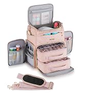 BEGULF Multi-Pockets Nail Polish Organizer Case with UV Light Storage, Nail Organizers and Storag...