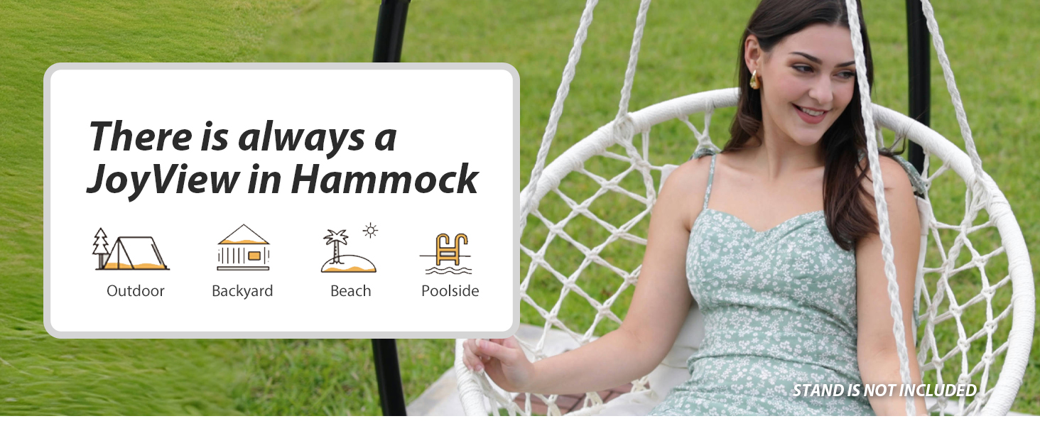 JoyView Macrame Hanging Swing Chair-1