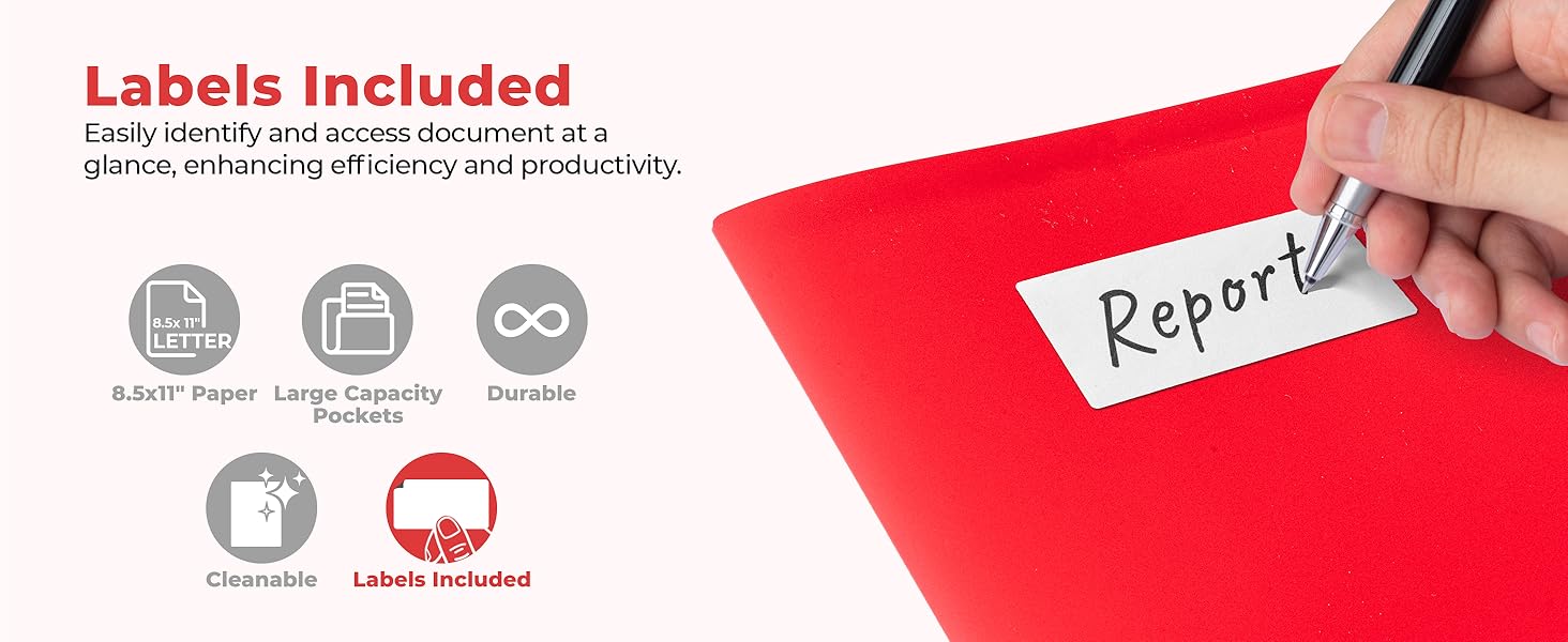 Dunwell 2-Pocket Poly Folder Vibrant - Labels Included