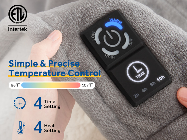 heated throw blanket electric built in button