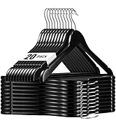 HOUSE DAY Black Wooden Hangers 20 Pack Wood Clothes Hangers Smooth Finish Wooden Coat Hangers for...