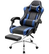 NEWBULIG Computer Gaming Desk Chair - High Back Ergonomic Lumbar Support with Footrest and Headre...