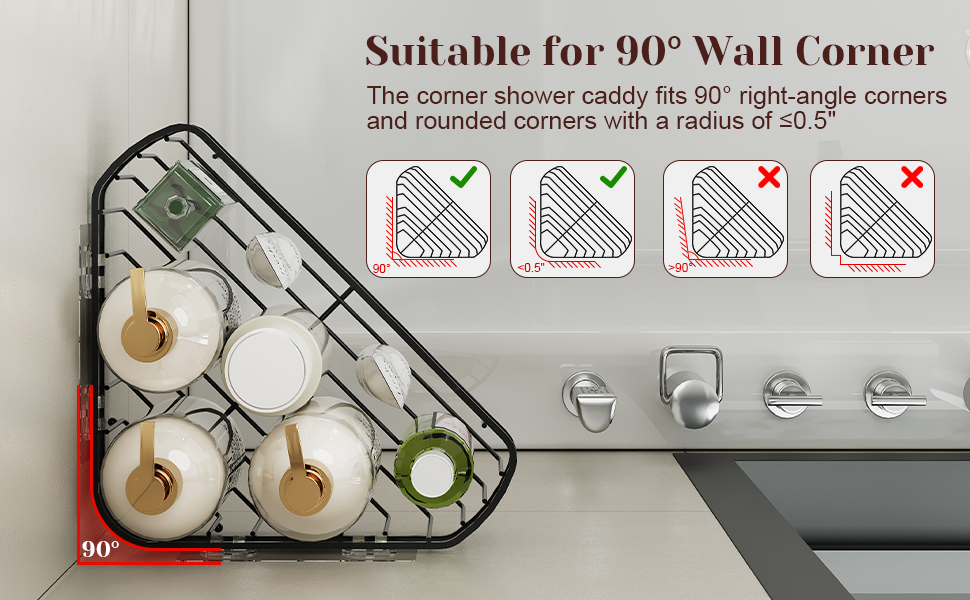 STAHLHEART BLACK CORNER SHOWER CADDY