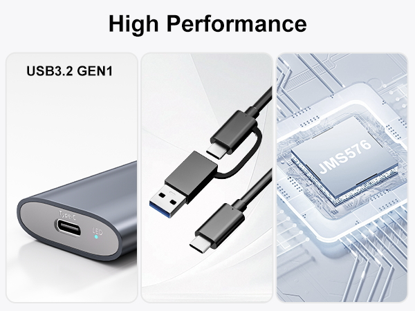 M.2 NGFF SATA SSD external case 5Gbps JMS576 chipset USB3.2 Gen1 Type-C port 6Gbps UASP