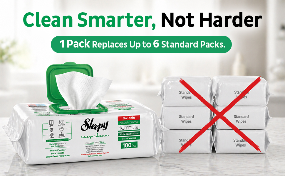 sleepy easy clean multi surface cleaning wipes, all purpose cleaning towel