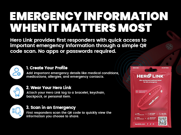 hero link emergency bracelet first responders scan