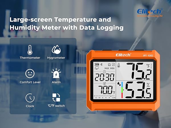 Large-screen Temperature and Humidity with Data Logging