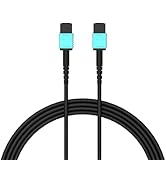 RUIPRO MPO Female to Female Full Fiber Optic Armored Cable 33FT, OM3 Multimode, 7-Core Type-A, De...