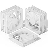 upHere 120mm White Computer Case Fans 5-Pack,High Performance Cooling Low Noise 3-Pin Hydraulic B...