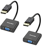 DoroJepi DisplayPort to VGA Adapter, 2 Pack DisplayPort (DP) to VGA Adapter One-Way Male to Femal...