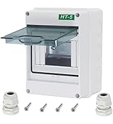 Otdorpatio Breaker Box Distribution Protection Box, IP65 Clear Cover Electrical Box, ABS Power Su...