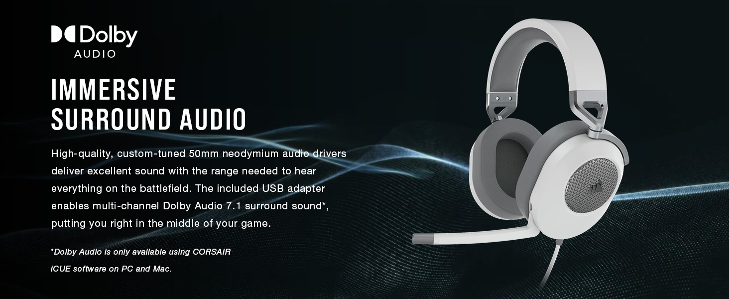 surround headset, dolby headset, dolby audio headset, 7.1 surround sound