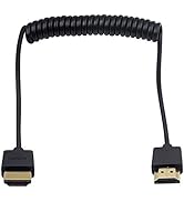 Duttek Coiled HDMI Cable, 4K HDMI to HDMI Cable, Extreme Thin HDMI Male to Male Extender Coiled C...