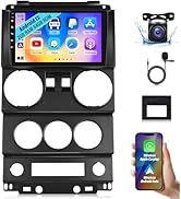 2+64G Car Stereo for Jeep Wrangler (2 Door) 2007 2008 2009 2010 with Carplay &amp; Android Auto - 9 I...