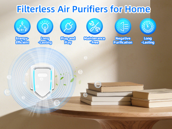Filterless air purifier ionizer