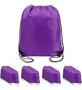 BeeGreen 20 pieces Wholesale Purple Drawstring Backpack Bags Cinch Bags Bulk Heavy Duty String Ba...