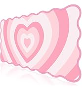 L-SPOUTTO Pink Mouse Pad,Cute Desk Mat XXL Large Scalloped Gaming Mousepad,35.4x15.7in Non-Slip R...