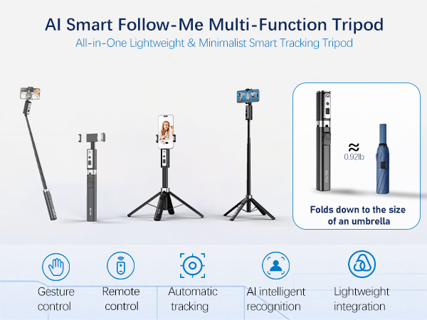 Auto Face Tracking Tripod with 360 Rotation Stand