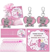 HozHoy 40 Sets Baby Shower Favors for Girls, Guests Gifts Including Elephant Keychains Decoration...