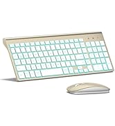 TopMate Wireless Gaming Keyboard and Mouse Ultra Slim Combo, 2.4G Silent Compact USB 2400DPI Mous...