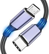 USB C to Micro USB Cable 3FT,Micro USB to USB Type C Adapter Cable OTG[Aluminum Shell, Braided], ...