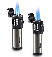 Urgrette 2 Pack Torch Lighter Triple 3 Jet Flame Butane Gas Lighter Refillable Jet Torch Lighters...